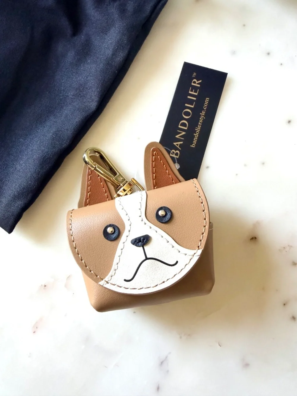 A Bandolier Frenchie Puppy Air Pods Pouch Holder